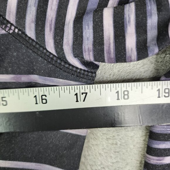 Womens Reebok Athletic Hooded Shirt Black & Purple Striped Long Sleeve Size XS - Picture 7 of 9